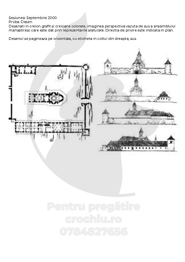 Admitere Arhitectură Mincu 2000 — planșa 1
