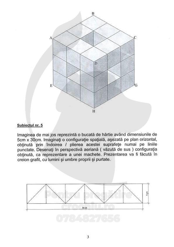 Admitere Arhitectură Mincu 2014 — planșa 3