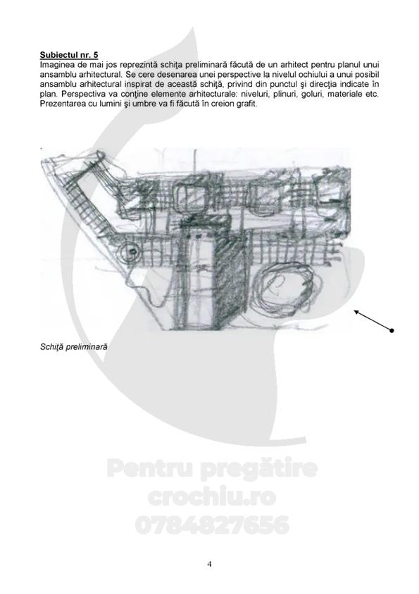 Admitere Arhitectură Mincu 2015 — planșa 4