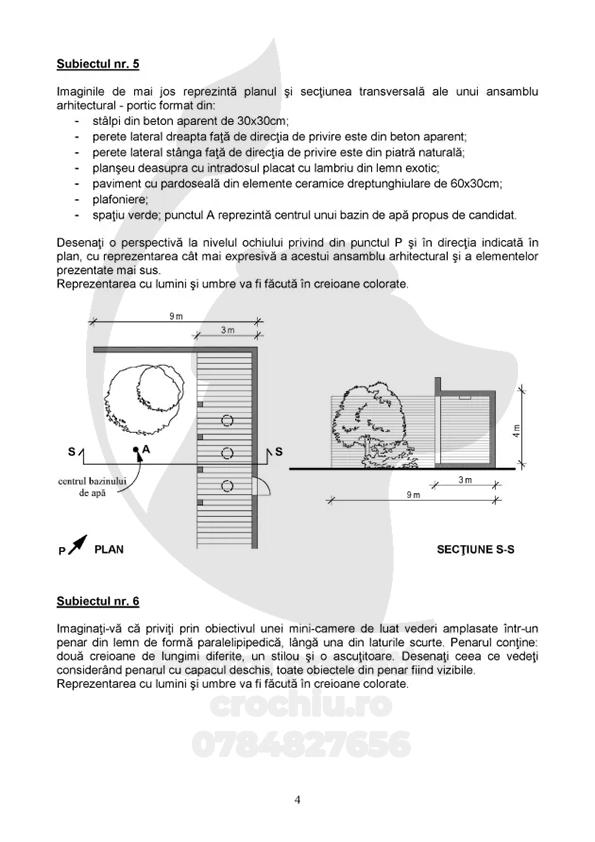 Admitere Arhitectură Mincu 2017 — planșa 4