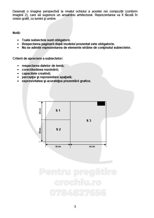 Admitere Arhitectură Mincu 2021 — planșa 3