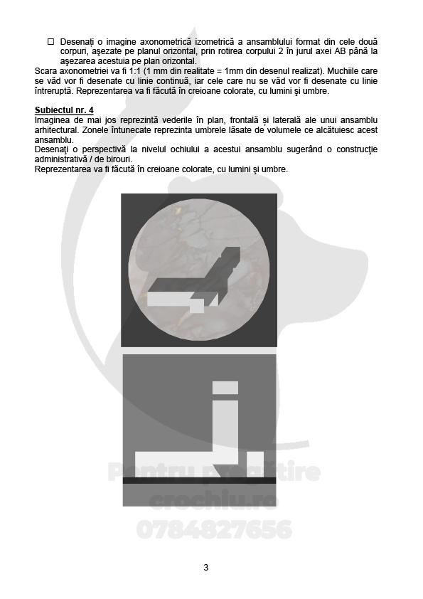 Admitere Arhitectură Mincu 2022 — planșa 3